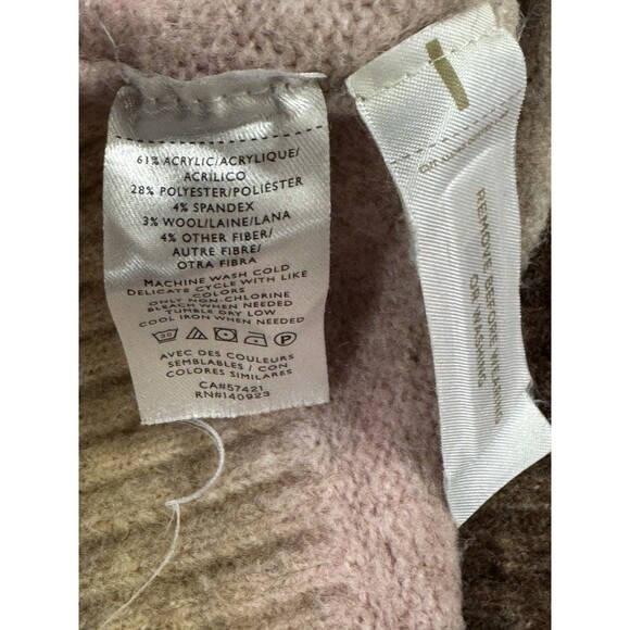 Loft Ombre Turtleneck Poncho Stripe Pullover Knit Oversize Sweater Medium Cozy - Picture 7 of 10